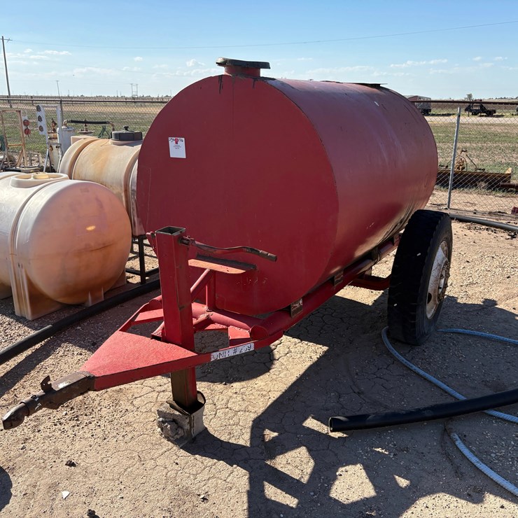 90”L x 60”DIA 1,000 gallon SHOPBUILT s/a bumper pull fluid tank trailer