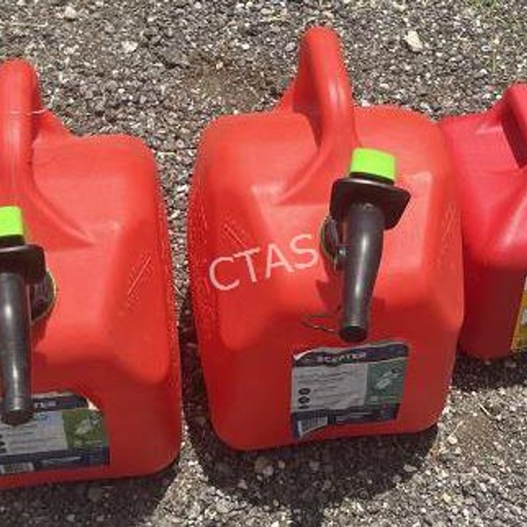 #226 • (2) 5-Gallon Gas Can & (1) 2-Gallon Can