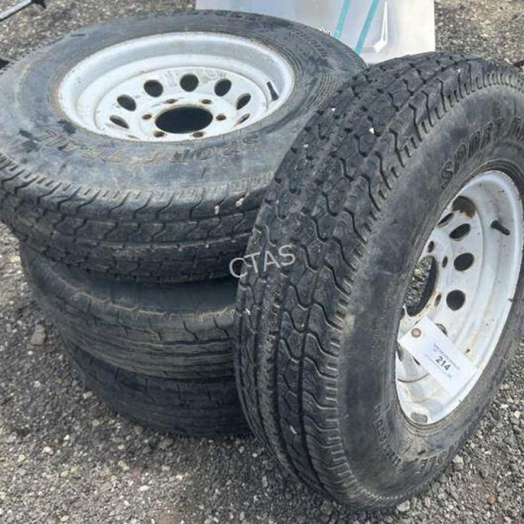 #214 • (4) Trailer Rims & Tires ST205/90D15