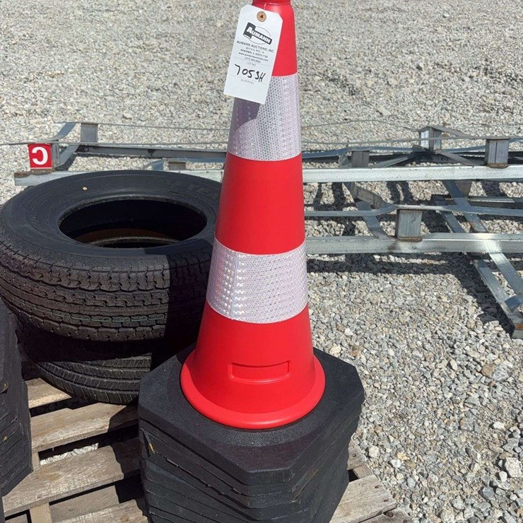 Traffic Safety Cone with Reflective Bands and Weighted Base