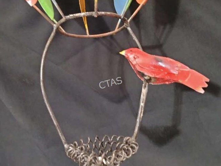 #29-•-metal-art---hanging-hot-air-balloon-w/-cardinal-image-2