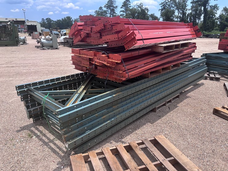 #40076-•-(1)-stack-bolt-on-upright-16ft-x-46in-bolt-on-beams-8ft-x-3-1/2in-pallet-racking-image-1