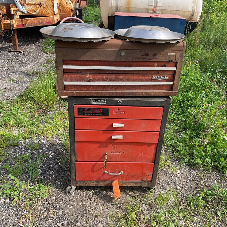 #8337 • (2) Shop Tool Boxes and Hubcaps