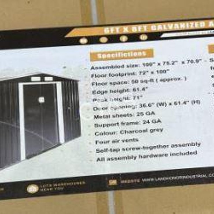 #18 • Galvanized Apex Roof Metal Shed - 6' x 8'