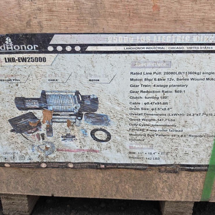 NEW LANDHONOR LHR-EW25000 ELECTRIC WINCH NEW SUPPORT EQUIPMENT