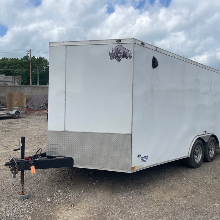 #4868 • 2021 Rhino V-Nose Tandem Axle Enclosed Trailer (Has WI Title)