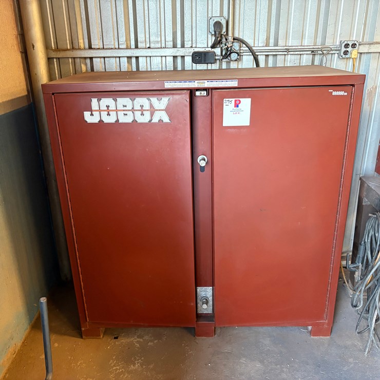 JOBOX 5’ x 2.5’ x 5’ 2-door cabinet w/ contents