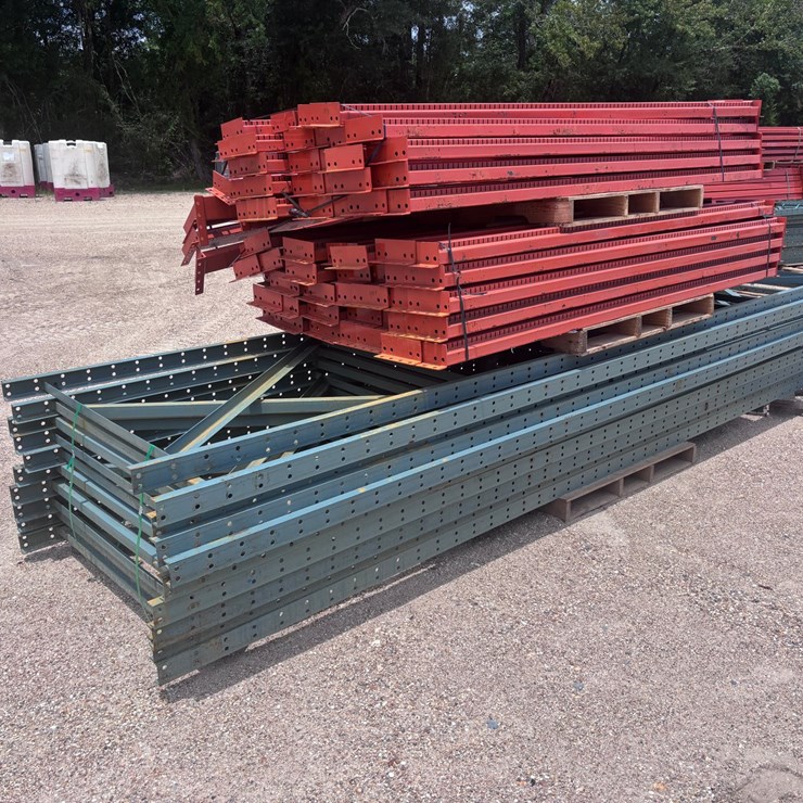 #40077 • (1) STACK BOLT-ON UPRIGHT 16FT X 46IN BOLT-ON BEAMS 8FT X 3 1/2IN PALLET RACKING