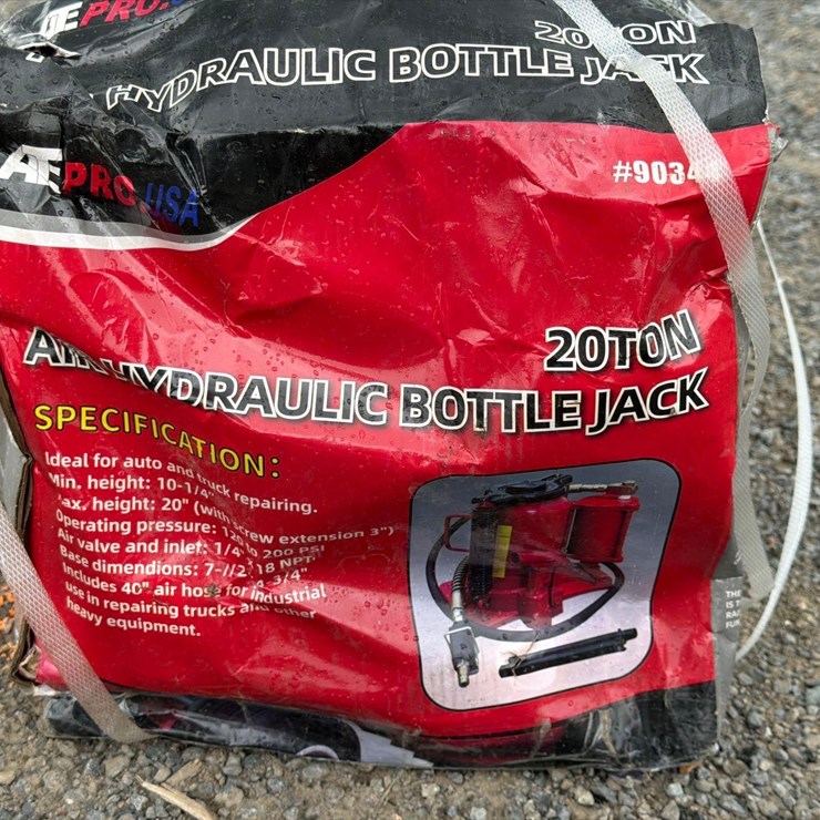 NEW 20 TON AIR HYDRAULIC BOTTLE JACK NEW SUPPORT EQUIPMENT