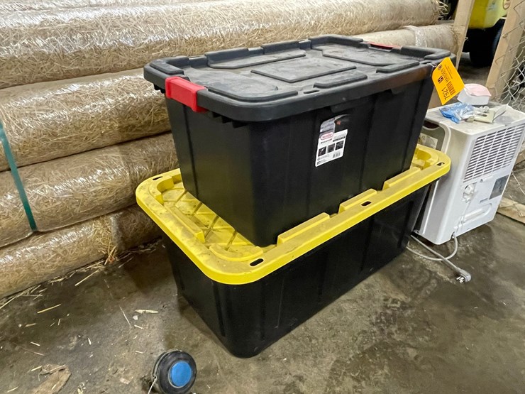 #7921-•-(2)-storage-totes-and-perfect-aire-dehumidifier-image-1