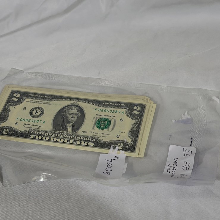 #40038 • (50) 2017 TWO DOLLAR BILLS UNCIRCULATED
