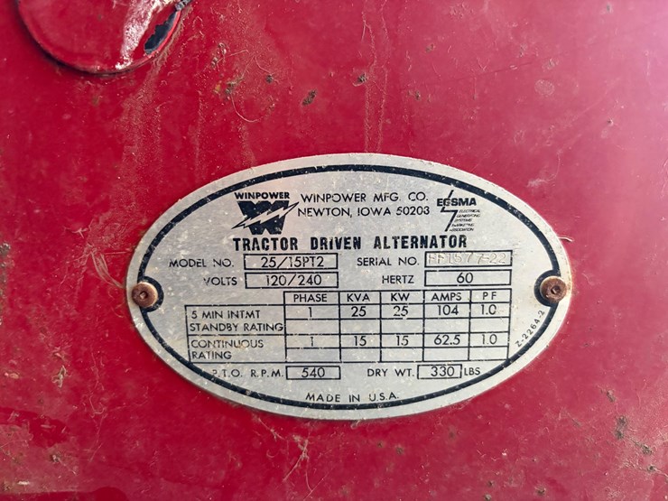 #8350-•-winpower-mfg-co-tractor-driven-alternator-image-5