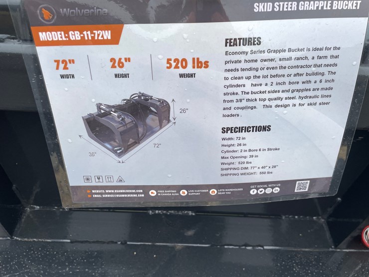 #2039-•-new-wolverine-skid-steer-grapple-bucket-image-14