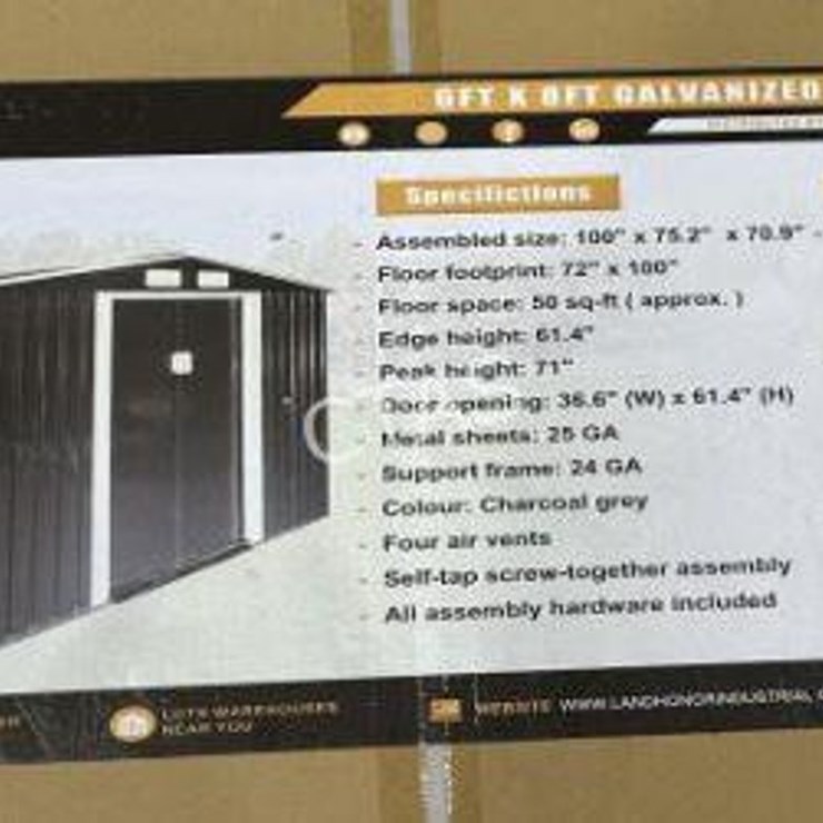#17 • Galvanized Apex Roof Metal Shed - 6' x 8'