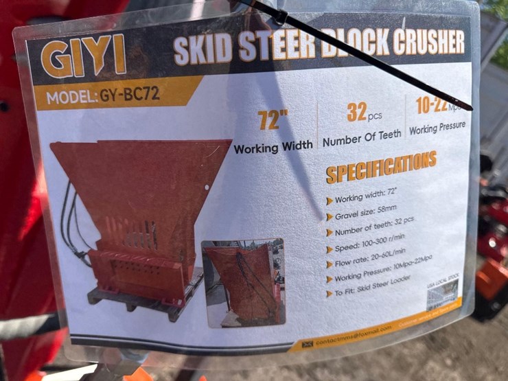 new-giyi-co-hydraulic-skidloader-block-crusher-attachment-model-gy-bc72-image-5