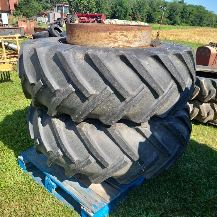 (1) Pair of 18.4-28 T Rail Duals w/Hardware