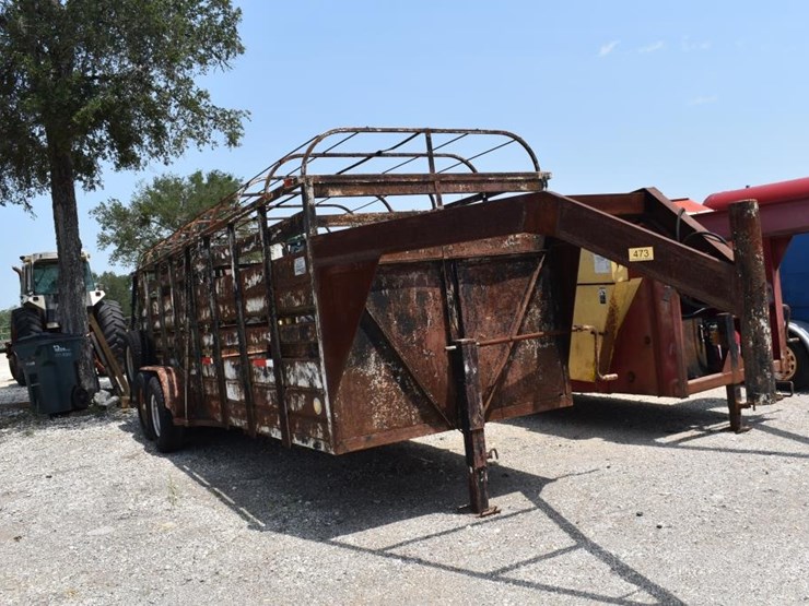 5'-8"-x-20'-bruton-gooseneck-cattle-trailer-w/-tarp-(vin-#-012746)-(plate-#-image-1