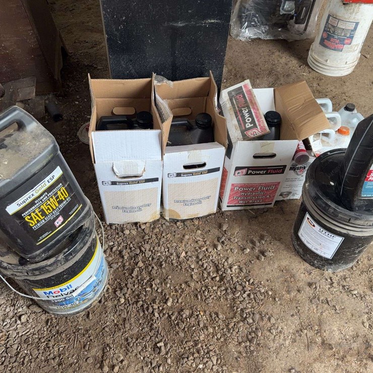 Assorted Automotive and Agricultural Lubricants, Fluids, and Grease Cartridges