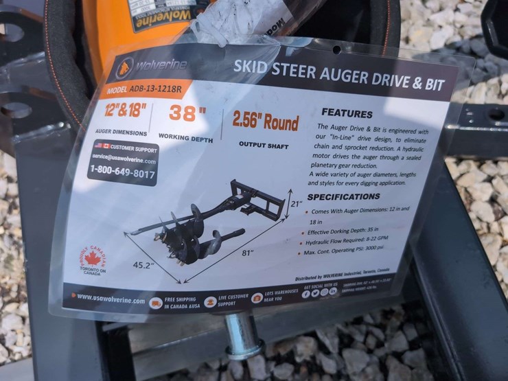 (1)-wolverine-skid-steer-auger-drive-&-bit-12"/18"-adb-13-1218r-image-4