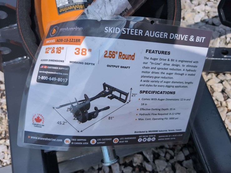 (1)-wolverine-skid-steer-auger-drive-&-bit-12"/18"-adb-13-1218r-image-4