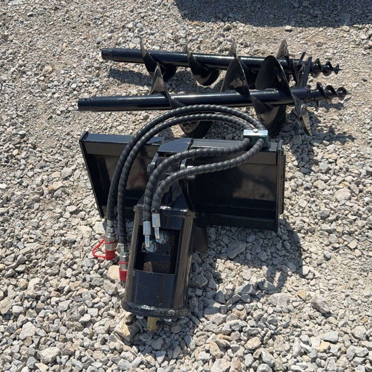 Hydraulic Auger Attachment with Two Augers