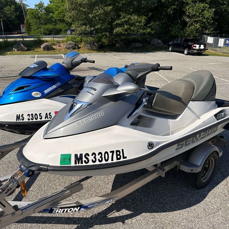 2007 Sea Doo GTX 4-Tec Jet Ski, 2006 Sea Doo GTX 4-Tec Jet Ski, W/2017 Triton Dual Ski Trailer