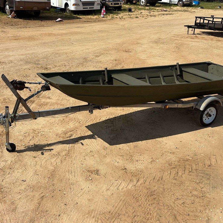 14' Aluminum Jon Boat W/ Trailer