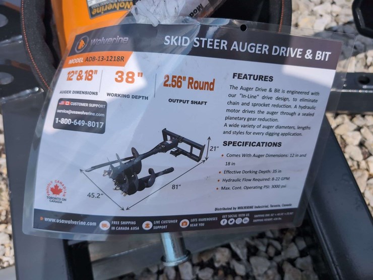 (1)-wolverine-skid-steer-auger-drive-&-bit-12"/18"-adb-13-1218r-image-4