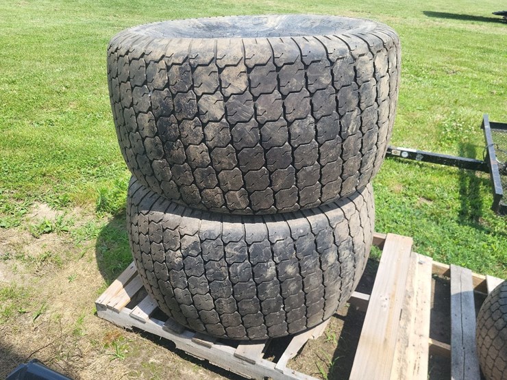 (1)-pair-of-22.5ll-x-16.1-turf-tires-w/8-bolt-rims-image-4