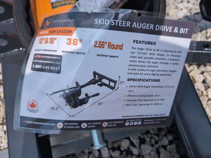 (1)-wolverine-skid-steer-auger-drive-&-bit-12"/18"-adb-13-1218r-image-4