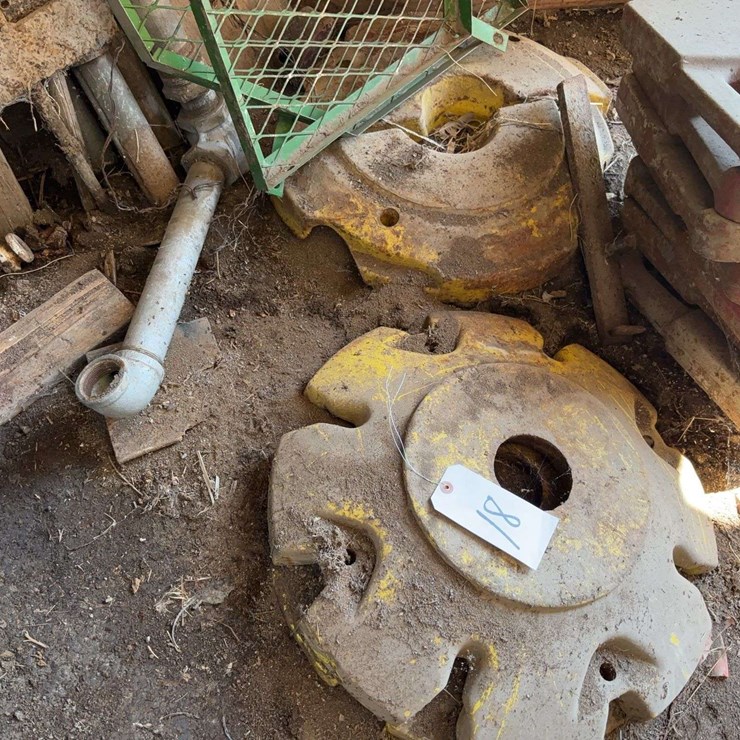 (2) Cast Iron Tractor Wheel Weights
