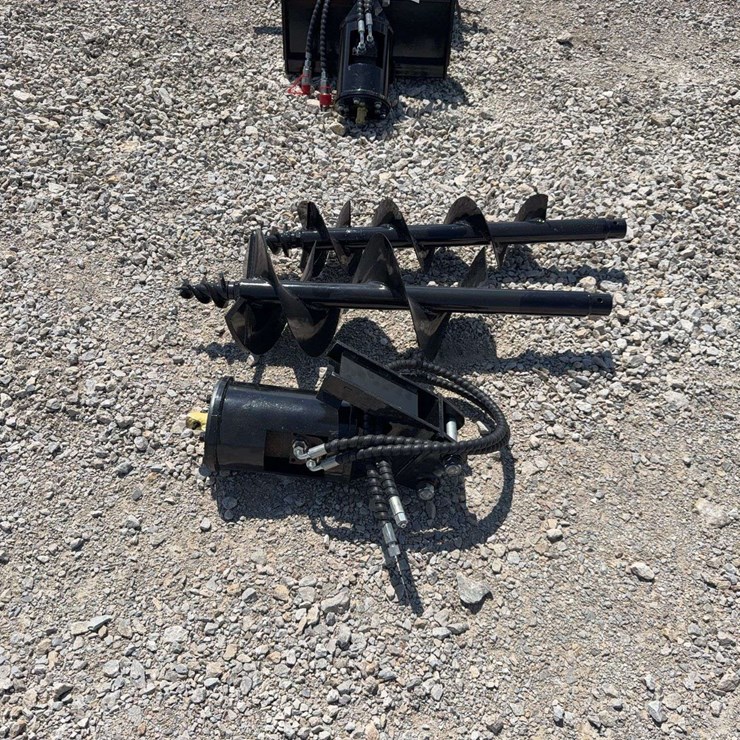Hydraulic Auger Attachment with Two Augers