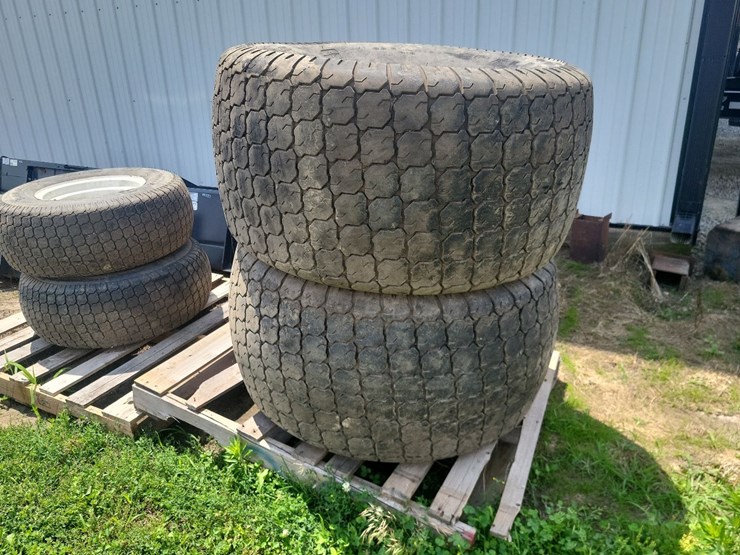 (1)-pair-of-22.5ll-x-16.1-turf-tires-w/8-bolt-rims-image-2