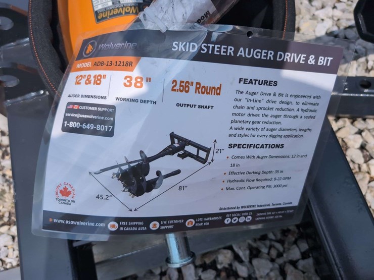 (1)-wolverine-skid-steer-auger-drive-&-bit-12"/18"-adb-13-1218r-image-4