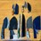 qty-(5)-handmade-cleaver,-chef,-fillet-&-skinner-knives-w/-leather-sheaths-assorted-fixed-blade-se-image-1