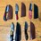 qty-(5)-handmade-hunting,-skinning-&-utility-knives-w/-leather-sheaths-assorted-fixed-blade-set-image-1