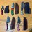 qty-(5)-handmade-hunting,-cleaver,-skinner-&-gut-hook-knives-w/-leather-sheaths-assorted-fixed-bla-image-1