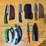 qty-(5)-handmade-hunting-&-utility-knives-w/-leather-sheaths-assorted-fixed-blade-set-image-1