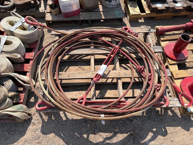 (3-pallets)-w/-3/4”-wire-rope,-heavy-duty-chains,-nylon-lift-straps,-&-sling-restraints-image-3