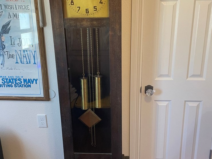 #251-•-mission-oak-style-grandfather-clock-(offsite-in-las-cruces)-image-1