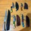 qty-(5)-handmade-hunting-&-fillet-knives-w/-leather-sheaths-assorted-fixed-blade-set-image-1