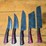 qty-(5)-handmade-kitchen-knife-set-damascus-style-blades-image-1