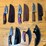 qty-(5)-handmade-hunting-&-utility-knives-w/-leather-sheaths-assorted-fixed-blade-set-image-1