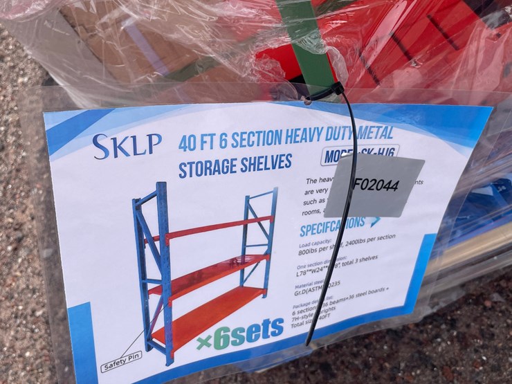 #1331-•-40'-6-section-heavy-duty-metal-storage-shelf,-2026,-unused-image-1