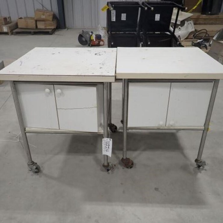 Qty Of (2) 30 In. x 30 In. Rolling Tables