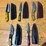 qty-(5)-handmade-hunting,-skinning-&-utility-knives-w/-leather-sheaths-assorted-fixed-blade-set-image-1