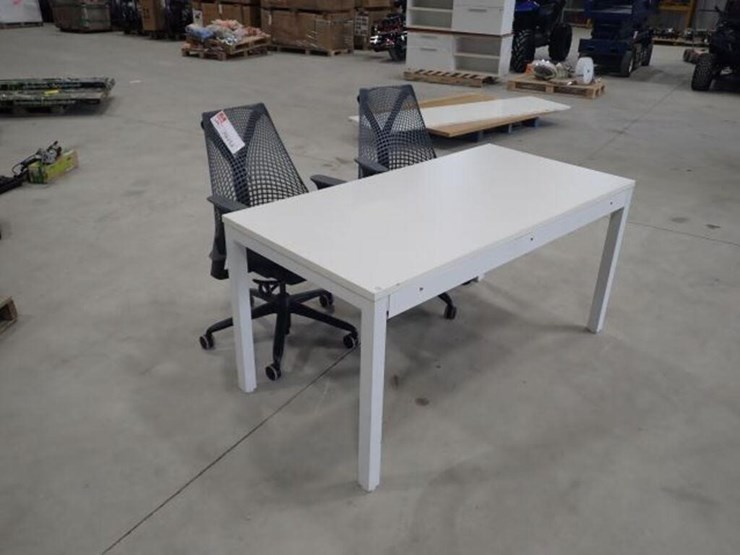 59-in.-ofiice-desk-&-(2)-desk-chairs-image-2