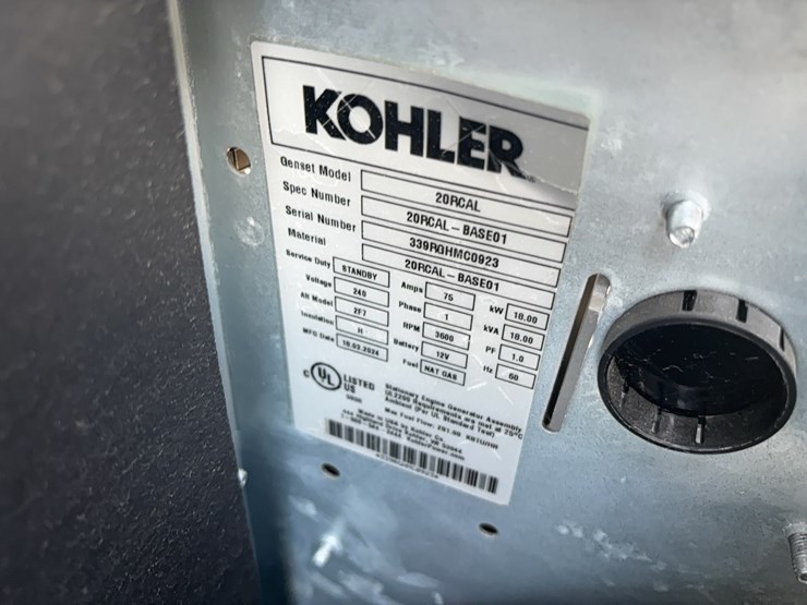 like-new-kohler-20rca-home-standby-generator,-kohler-lgp/ng-engine,-1-hr-run-time-generator-image-7