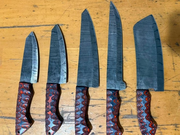 qty-(5)-handmade-chef-knife-set-damascus-style-blades-image-1