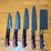 qty-(5)-handmade-chef-&-cleaver-knives-assorted-damascus-style-kitchen-knife-set-image-1